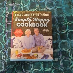 The Simply Happy Cookbook by Steve and Kathy Doocy - Red and White Cover